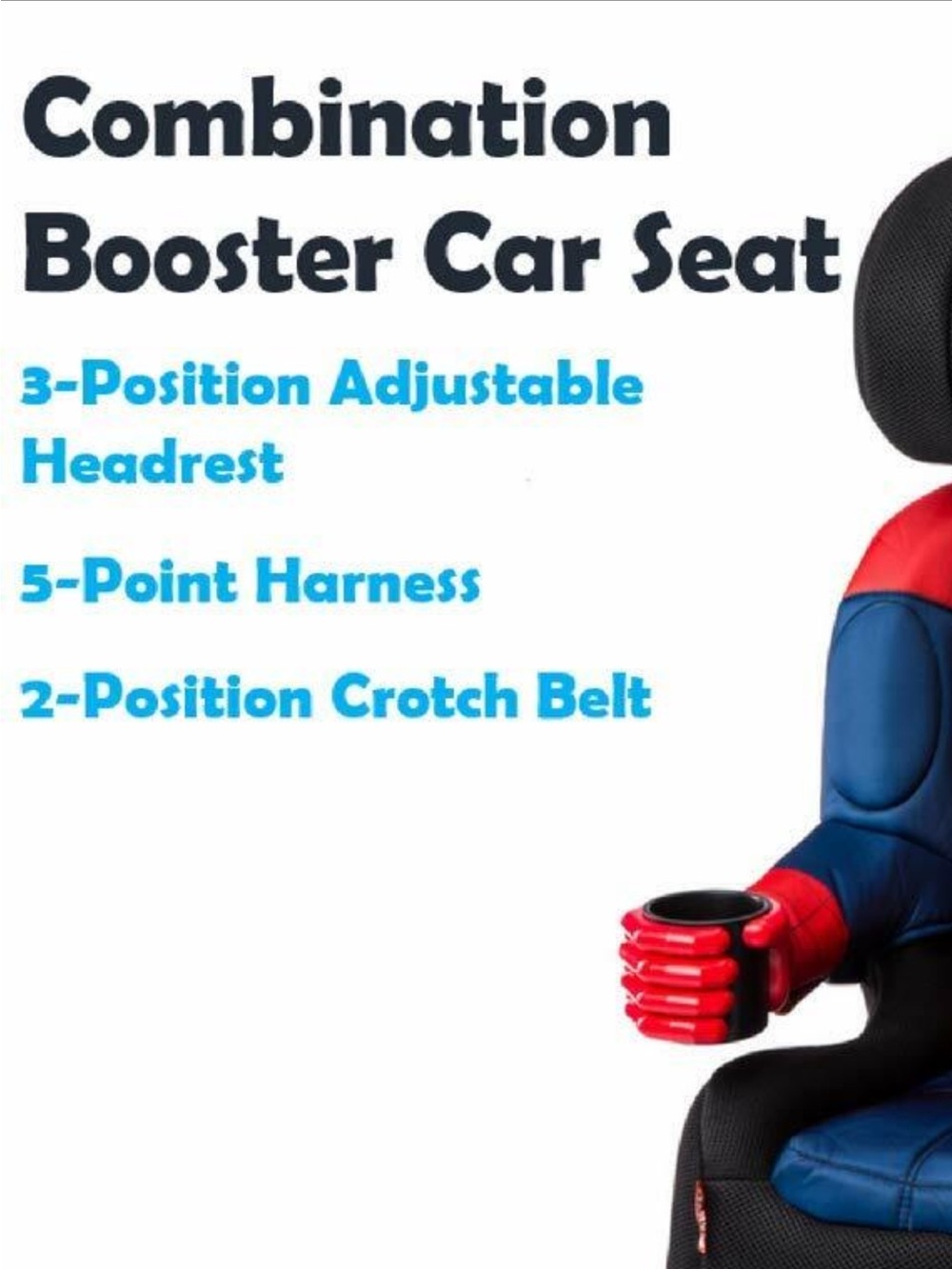 KidsEmbrace Ultimate Spiderman Harness Booster Car Seat ๐บ - Picture 2 of 5